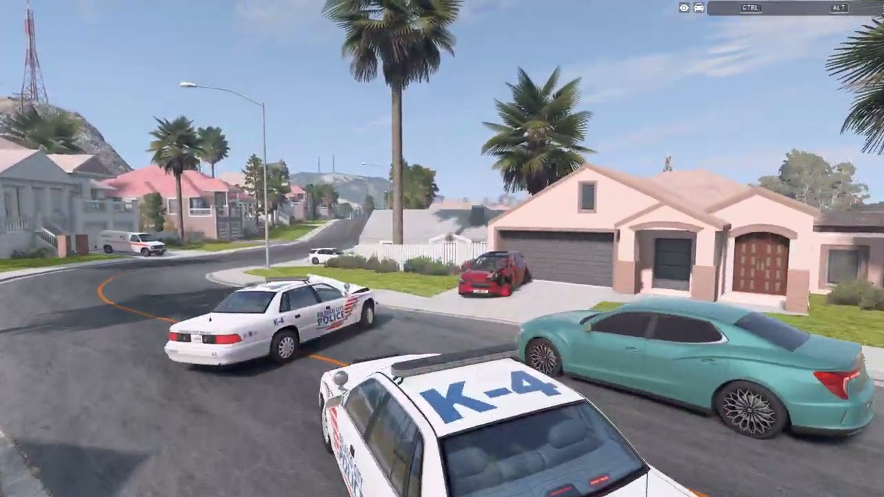 I tested to escape the Police with a Sport SUV on the West-Coast USA in BeamNG Drive