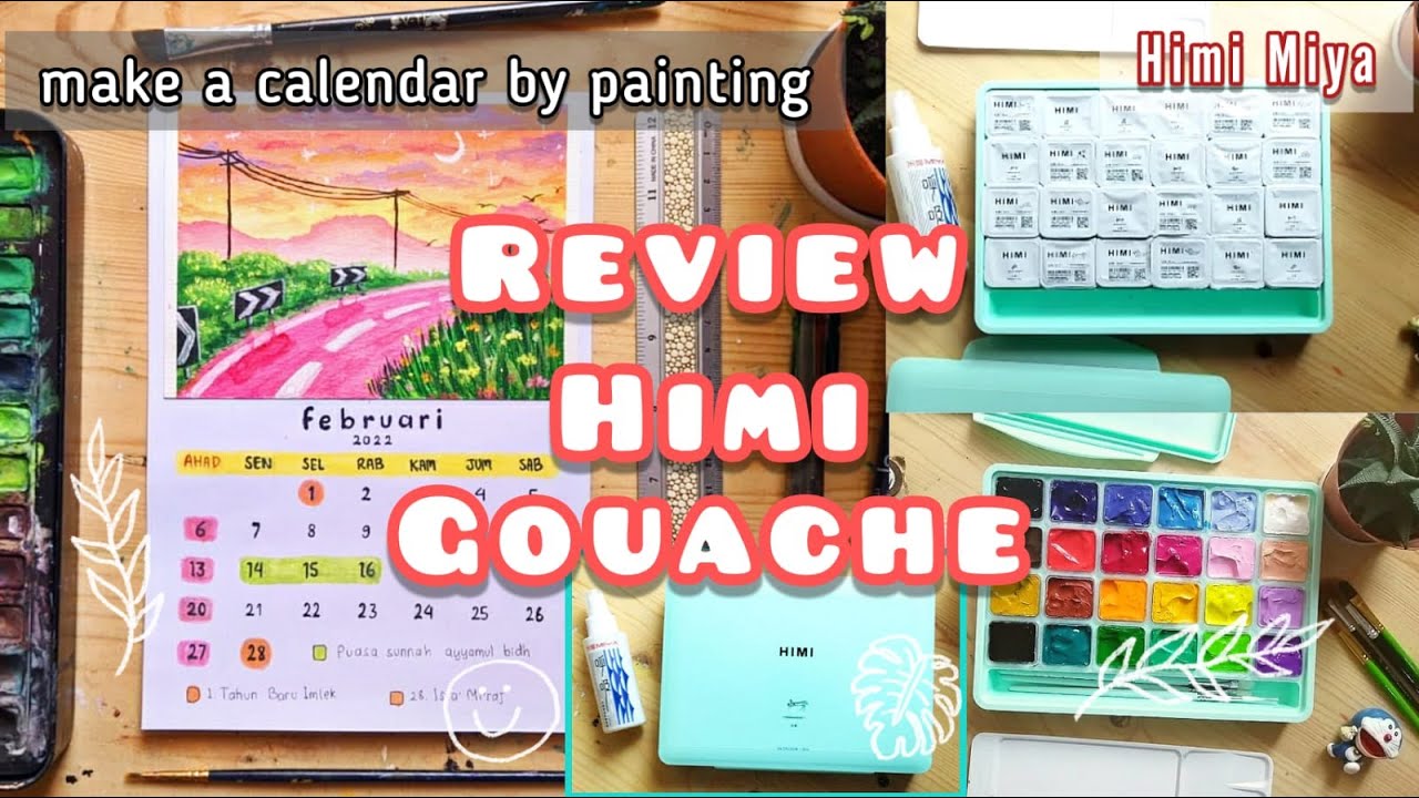 Review Himi Miya Gouache|Membuat Kalender Lukisan😍🤩 | 