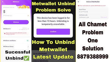 New Unbind Metwallet Update | Unbind Kaise Kre Metwallet | Chamet Payment Problem | Jitkar Agency