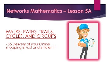 Networks - Lesson 5A - Walks Paths Trails Cycles and Circuits for Connected Networks plus Examples