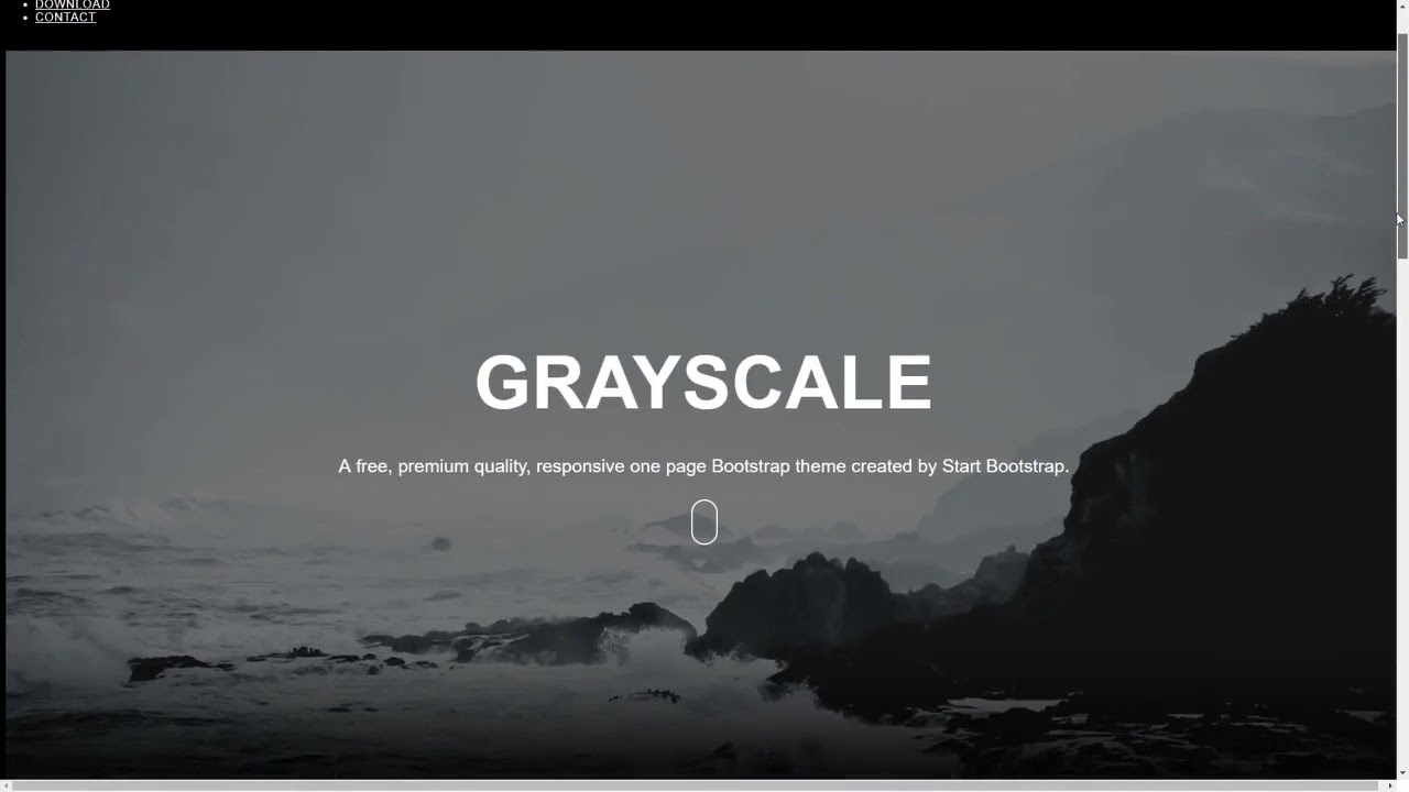 Grayscale - Free Bootstrap Theme Preview - YouTube