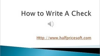 How to write a check