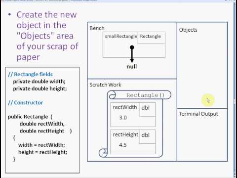 tracing creation of new object on bench in bluej