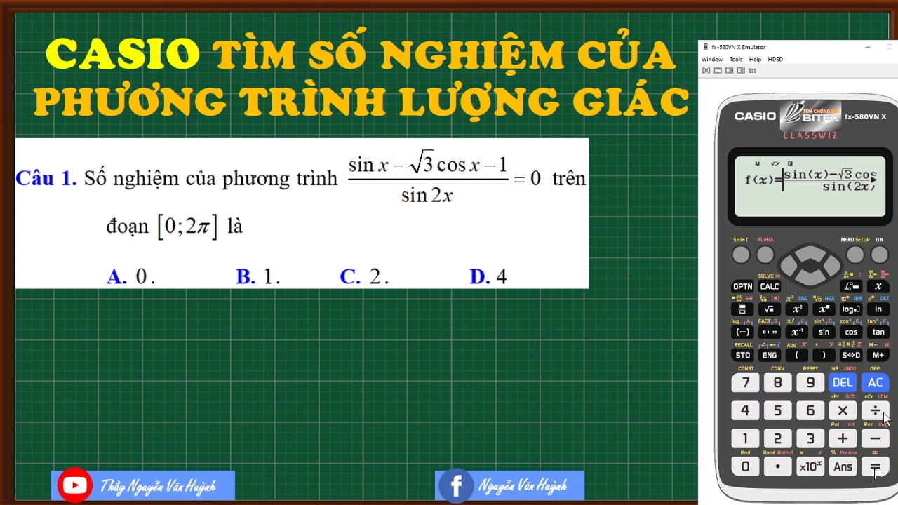 Casio tìm số nghiệm phương trình lượng giác|Phương... - youtube