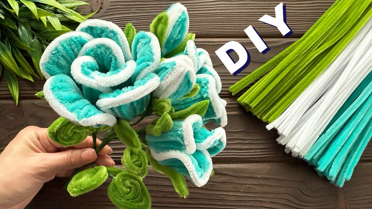 How to Make Roses Pipe Cleaner with Chenille Wire DIY Easy Craft
