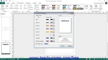 Publisher 2013 Tutorial Creating a Custom Color Scheme Microsoft Training Lesson 7.1