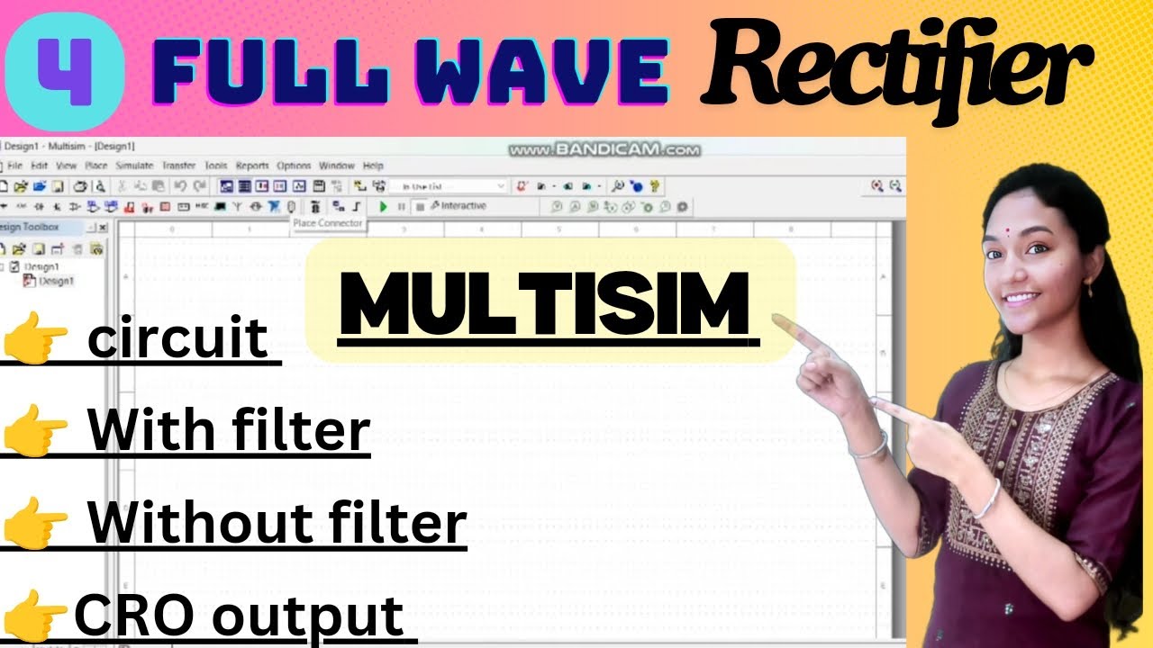 #multism full wave rectifier with and without filter #fullwaverectifier ...