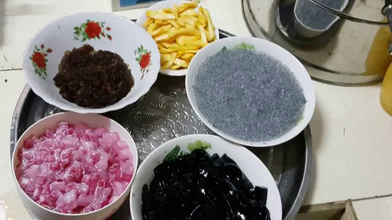 How To Make Black Jelly Dessert, Mix Black and Pink Jelly, Jack fruit, Asian Dessert YouTube