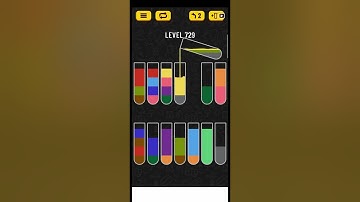 Water sort game level 728 to level 730