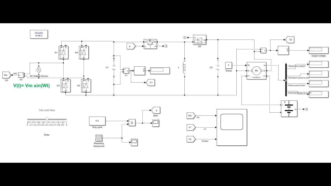 Design power converter for an industrial DC conveyor Motor