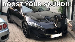 Maserati Granturismo Sound system upgrade - Adding an aftermarket Subwoofer, Amp & Bass Shakers