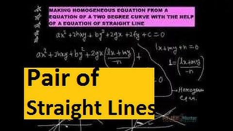 iit jee maths video lectures Pair of straight lines