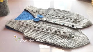 Baby Boy Half Sweater Knitting With Popcorn Pattern Vest Cardigan Latest Sweater Design