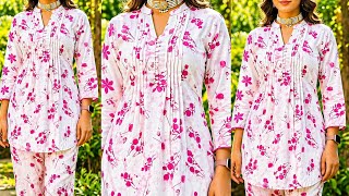 V NECK KURTI CUTTING &amp;STITCHING/FRONT PLEATED KURTI CUTTING &amp; STITCHING/V NECK PLEATED KURTI CUTTING