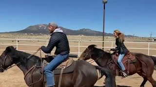 Katherine mcnamara trains riding a horse for the CW series name Walker : Independence #112