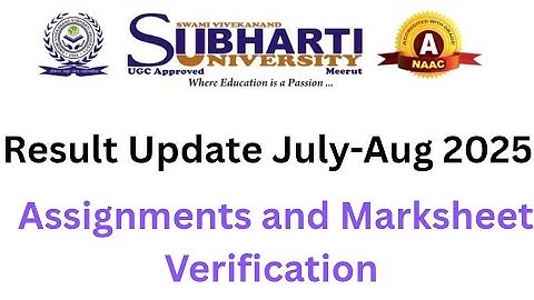 Subharti university distance result update July-Aug exams 2025-26! Subharti university verification!