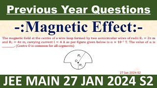 The magnetic field at the centre of a wire loop formed by two semicircular wires of radii