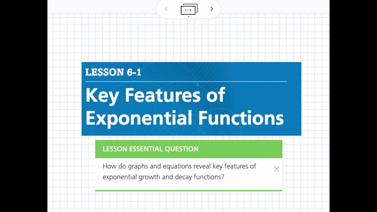 Key Features of Exponential Functions (Lesson 6-1) - YouTube