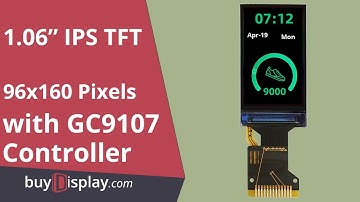 1.06 inch 96x160 IPS TFT LCD Display 4-Wire SPI GC9107 Controller