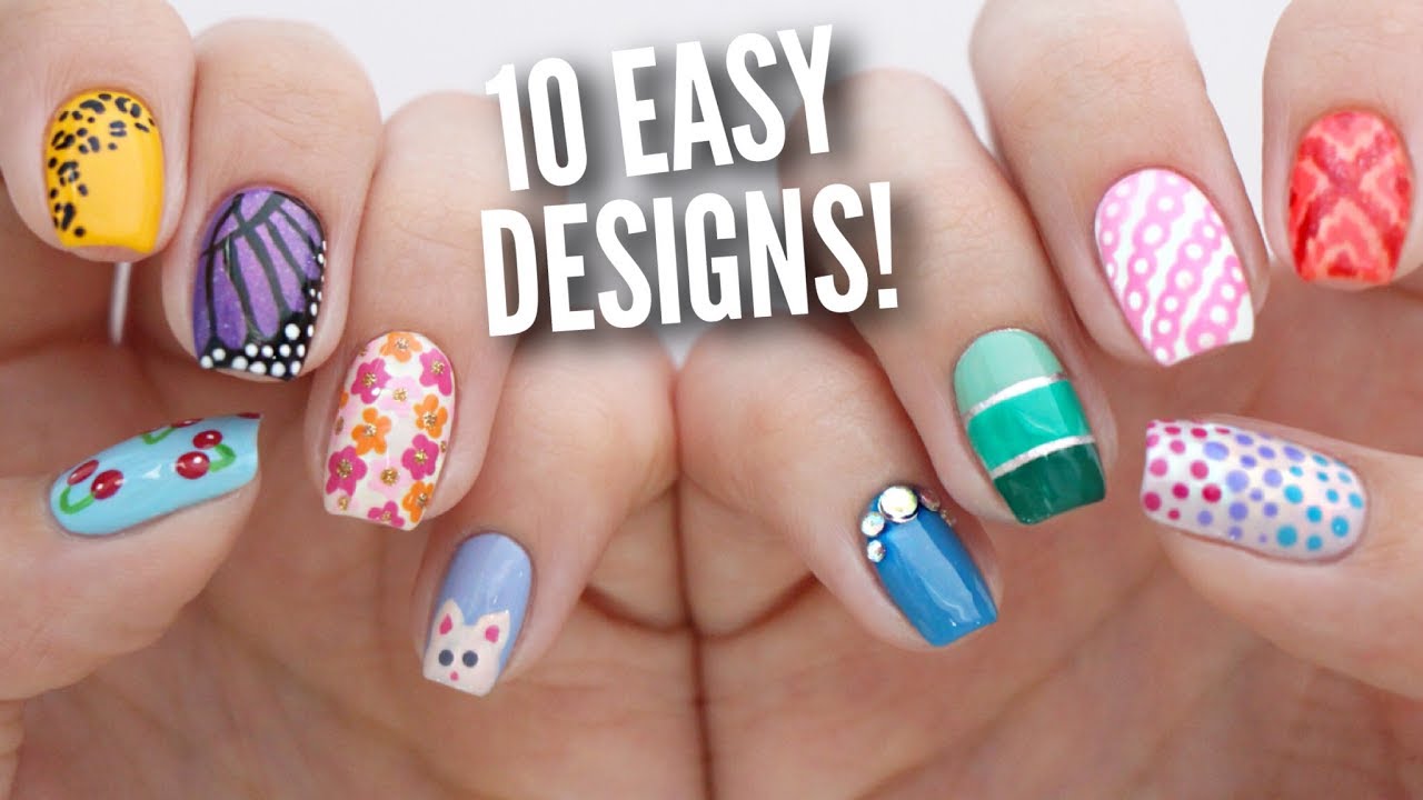 15 Easy and Simple Nail Art Designs for Beginners To Do At Home | Nail art  summer, Nail art designs summer, Simple nail art designs