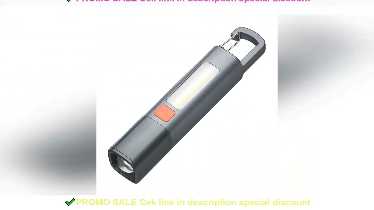 Strong Lighting ABS Flashlamp USB Charging Portable Outdoor Small Flashlight Camping Hanging Lamp Te