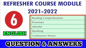 6th English Refresher course module Answer key with questions     Part - 3