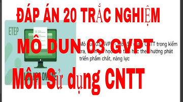 Đáp án 20 câu trắc nghiệm modun 3 Môn sử dụng CNTT kiểm tra học sinh