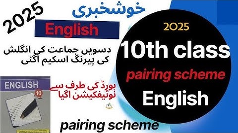 10th Class English Pairing Scheme 2025 | Full Guide to Exam Preparation