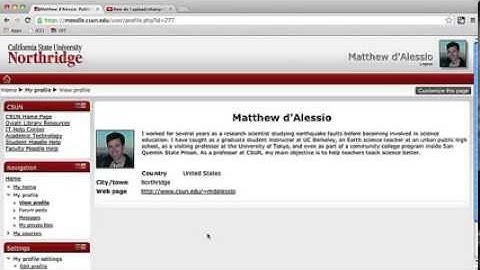 Moodle: How to update your profile picture