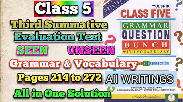 Class 5 Duff & Dutt Grammar Full Solution | Pages 214–272 | 3rd Summative Test All Q&A with writing