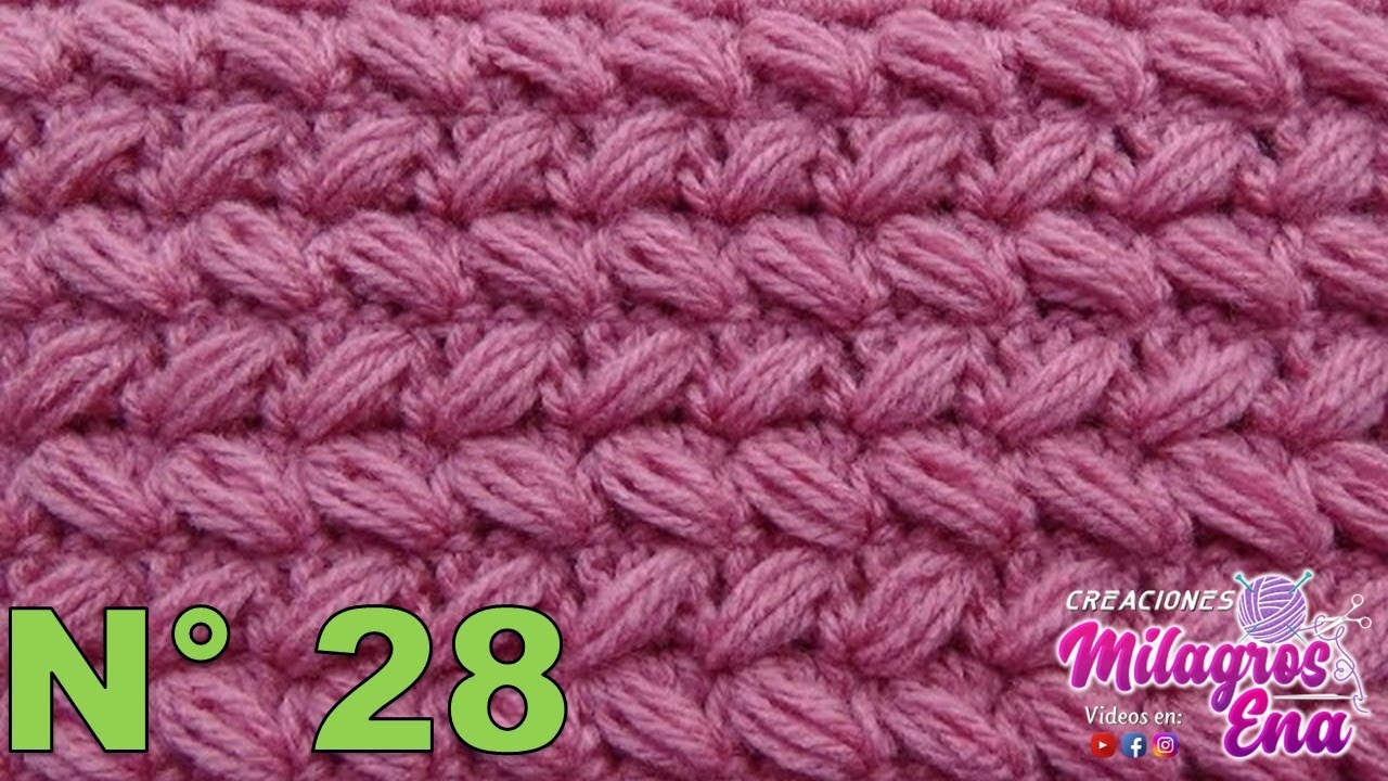 Punto N° 28 tejido a crochet: Punto Reversible paso a paso para Suéteres y Bufandas