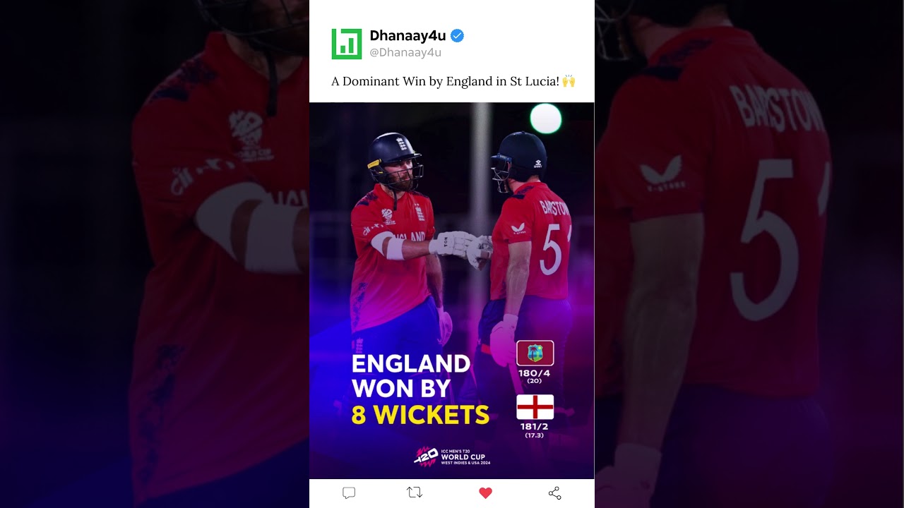 A Dominant Win by England in St Lucia! 🙌 