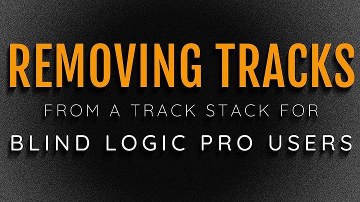 How To Remove Tracks or undoing a Track Stack In Logic Pro For Blind Users With VoiceOver!
