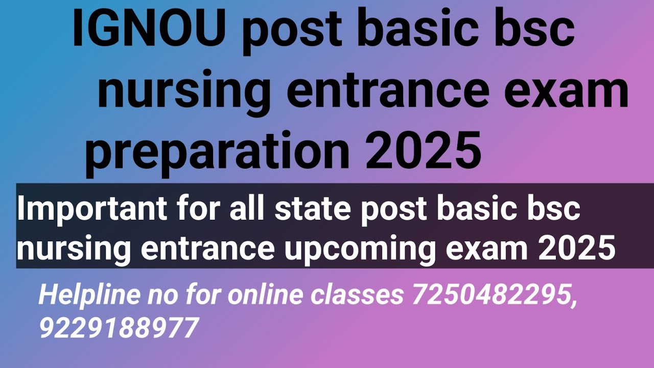 series 30 || IGNOU post basic bsc nursing entrance exam preparation ...