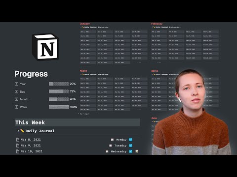 How I Prefilled A 2021 Notion Dashboard With Week, Month & Year View (Free Template)