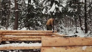 2 years Alone Building an OFF Grid Log CABIN IN the Wilderness, Start to finish