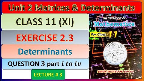 Finding unknown in Singular Matrix Question 3 exercise 2.3 xi math #ximath  #singularmatrix