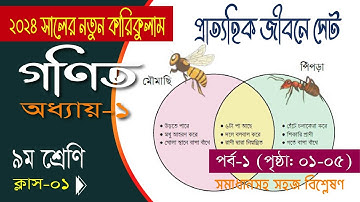 ৯ম শ্রেণির গণিত ১ম অধ্যায়; প্রাত্যহিক জীবনে সেট | Class 9 Math New Textbook 2024, Page 1-6