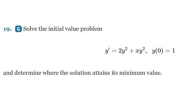 Solve the initial value problem and determine maximum value - Differential Equations Problem 2.2.19