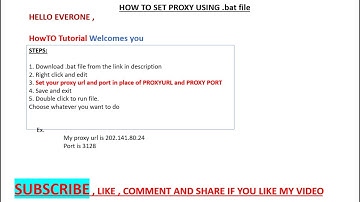 SET PROXY IN WINDOWS USING BATCH FILE IN