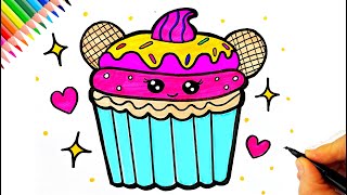 Cupcake Çizimi 🧁Cupcake Nasıl Çizilir? Kolay Çizimler How To Draw a Cupcake - Easy Drawing for kids