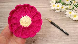 картинка: 🌸 Вязаная подставка-цветок с розовыми лепестками (Вязание подставки | Простой узор для вязания) 🧶