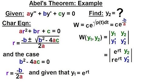 Differential Equation - 2nd Order (33 of 54) Abel