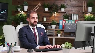 Working In Office Alone Stock Video