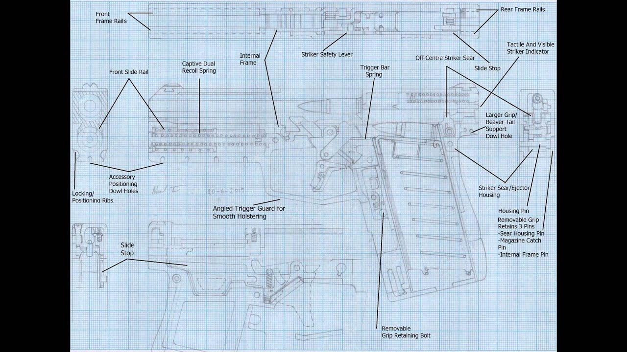 5.8mm Concealed carry concept handgun slim