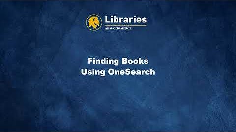 Finding a Book Using OneSearch