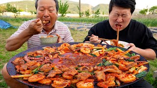 NakGopSae, Stirfried small octopus, intestines, shrimp  Mukbang eating show