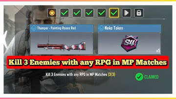 Call Of Duty Mobile Kill 3 Enemies with any RPG in MP Matches Task Complete