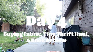 13 Days of Vlogtober: Day 4 - GRWM, Buying Fabric, Tiny Thrift Haul, & Book Review