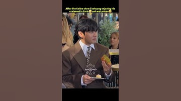 After the Celine show Taehyung enjoying his croissant in Paris🤧eat well prince🥺#taehyung#bts#shorts